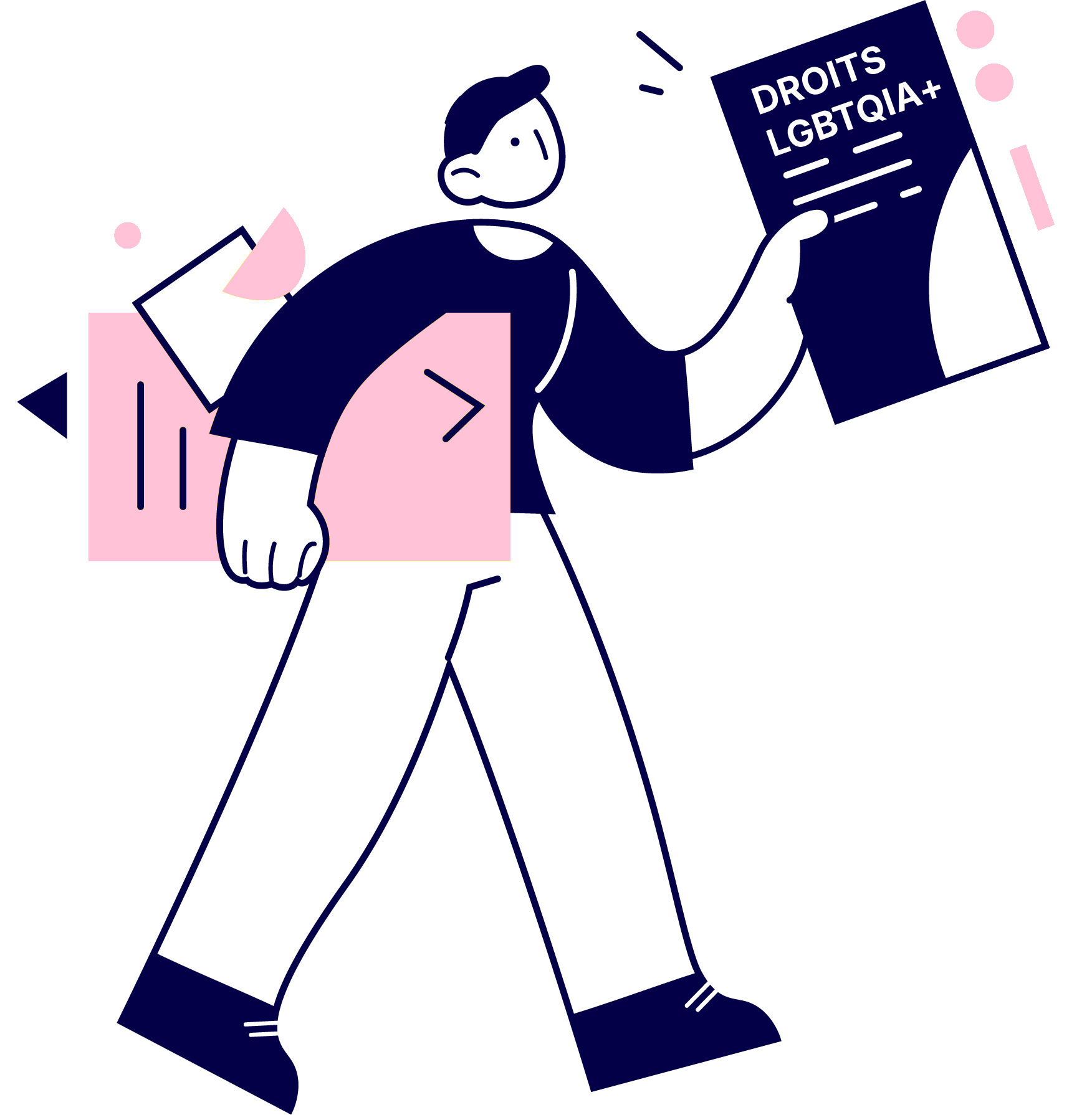 Illustration représentant l'action militante, la défense des droits LGBTQIA+ et la promotion de la diversité